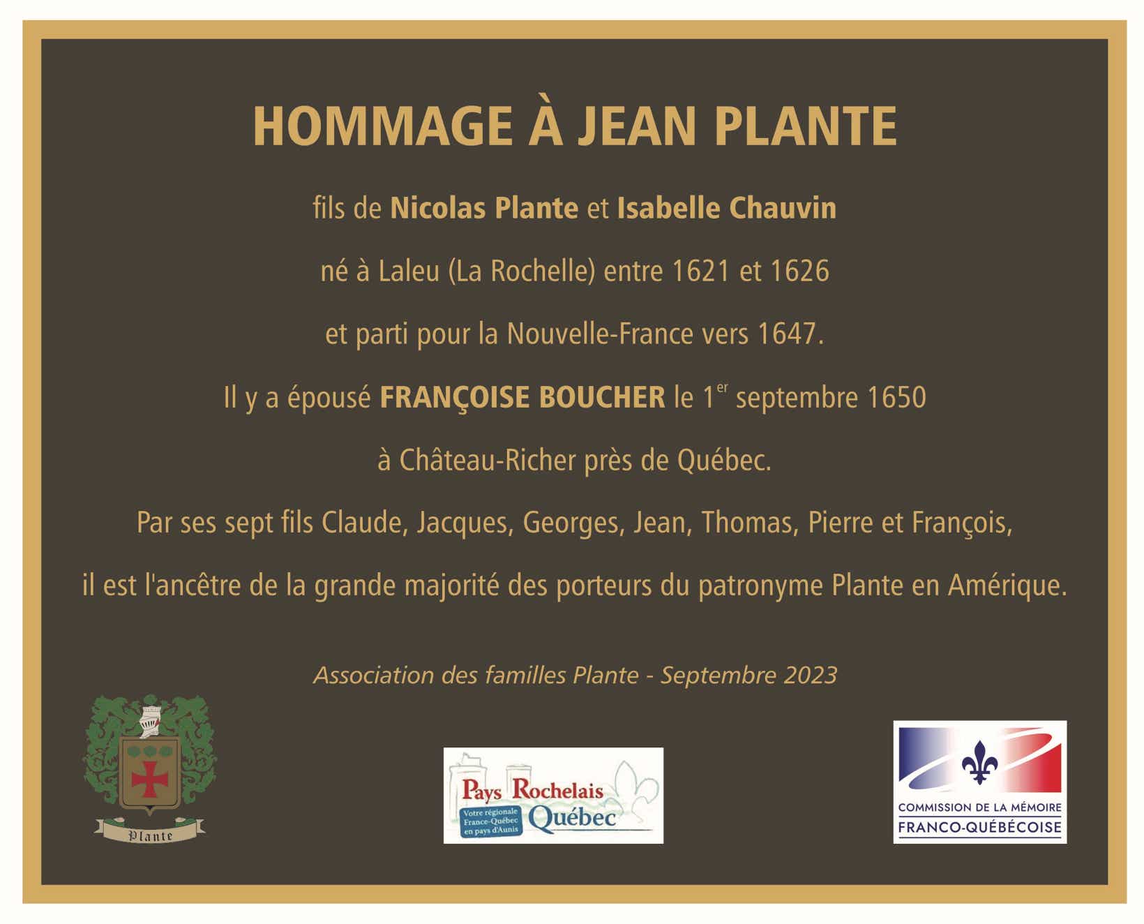 Plaque commémorative